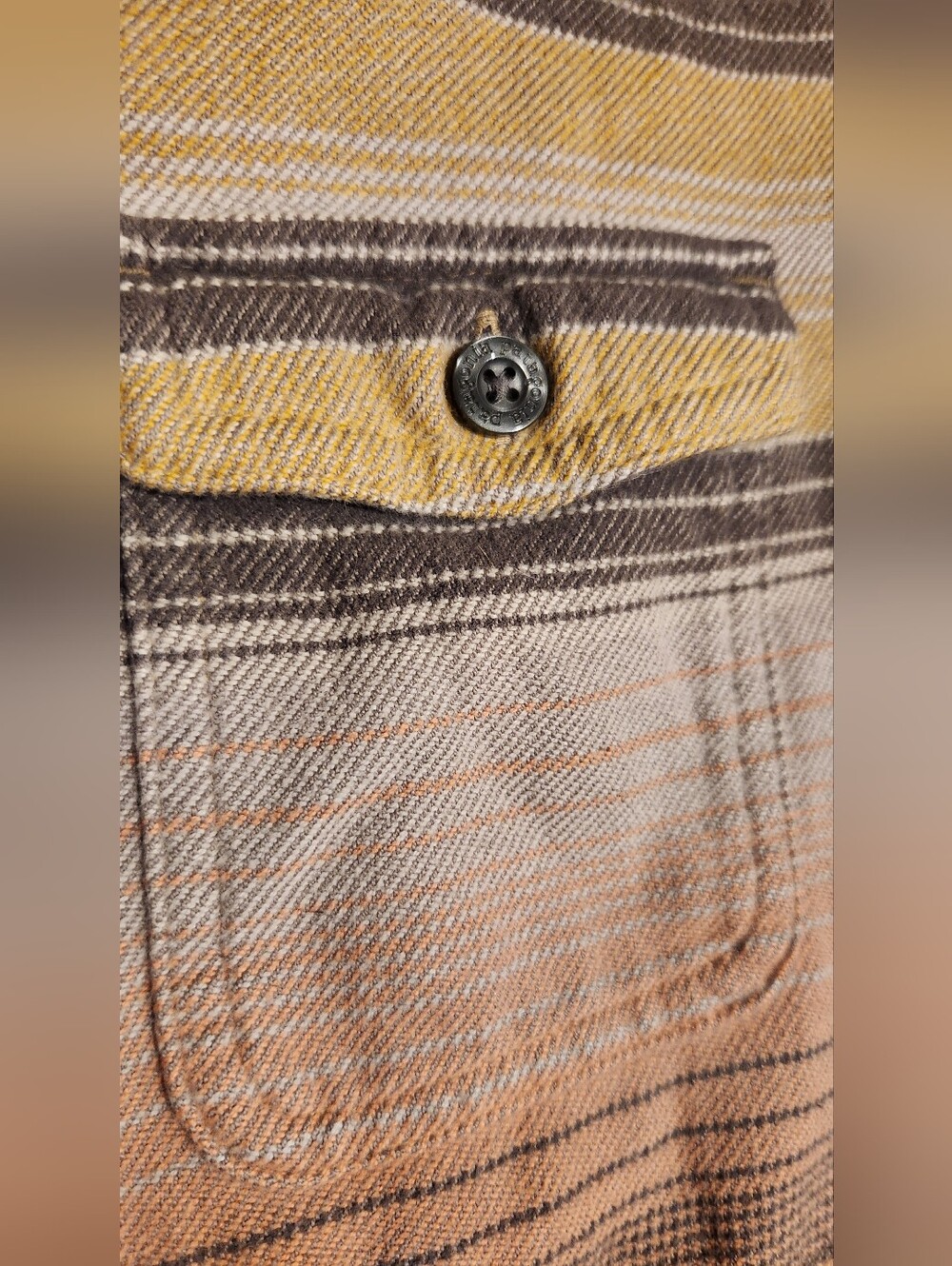 Patagonia Fjord Flannel Shirt Blanket Stripe Peach Pink Tan Cotton Women's 4 - Picture 3 of 9